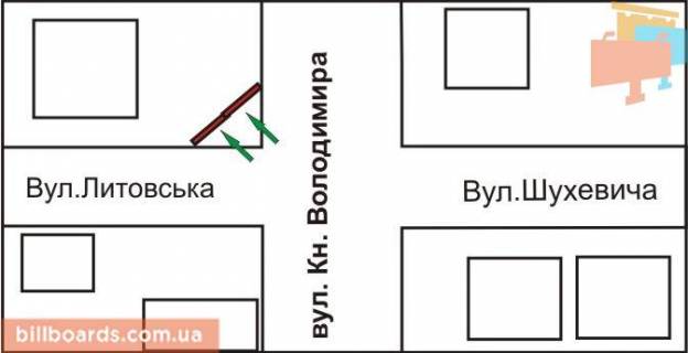 Prismatron, Prism A in Rivne Volodimira st. - Suhevica st. - Litovs'ka st., liva - 76379 scheme