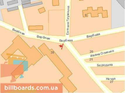Billboard A in Rivne Verbova st. - Teligi st. scheme