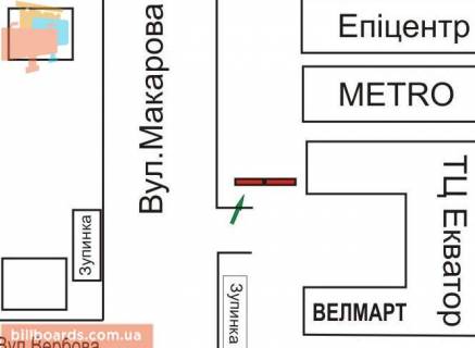 Billboard A in Rivne Makarova st., 23 scheme