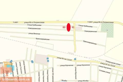 Billboard B in Sinelnikov Trasa Melitopol'-Dnipropetrovs'k, km 42 + 550 m scheme