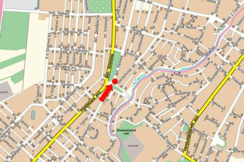 Billboard A in Sumi Romens'ka st. / Banderi st. (kol. Baumana st.) / 20-ricca Peremogi st., v centr scheme