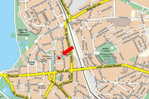 Citylight B in Ternopil, 1.8x1.2  Cornovola st., 2, bila Ukrtelekomu scheme