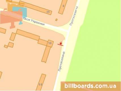 Billboard A in Ternopil Protasevica st. - Ukrainki st. scheme