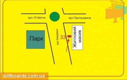 Citylight A in Ternopil Bandery av., vozle Privatbanka, v storonu Protasevica st. scheme