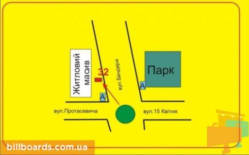 Citylight B in Ternopil Bandery av., vozle Privatbanka, v storonu Konoval'ca st. scheme