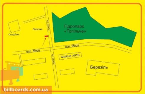 Citylight B in Ternopil Druzby st., 9, vozle ostanovki, magazina "Tajstra" scheme