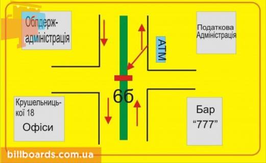 Citylight B in Ternopil Krusel'nickoj st., 16, vozle Ukrsibbanka scheme