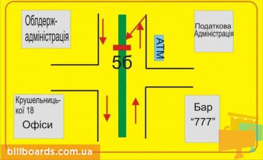 Citylight B in Ternopil Krusel'nickoj st., 14, vozle Ukrsibbanka scheme