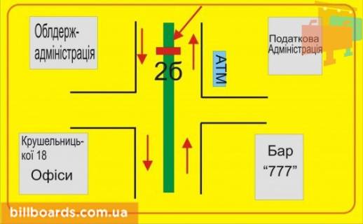 Citylight B in Ternopil Krusel'nickoj st., 1, vozle hudozestvennogo muzea, razdelitel' scheme