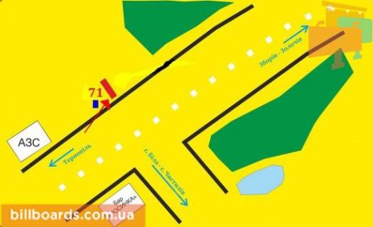 Billboard B in Ternopil Trassa Ternopol'-L'vov, vyezd iz goroda scheme