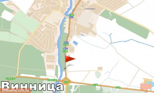 Billboard B in Vinnytsia Kiivs'ke sose, AZS "WOG", v centr scheme