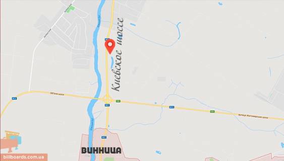 Billboard B in Vinnytsia Kiivs'ke sose, 20 hvilin do PRAT STRIZAVS'̱KIJ KAR'ER scheme