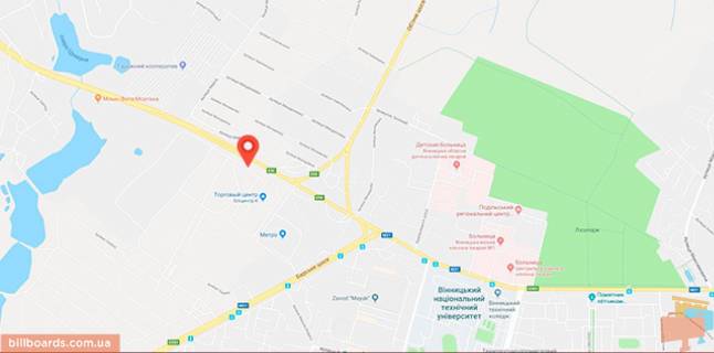 Billboard B in Vinnytsia Hmel'nic'ke sose / Mirna st. scheme