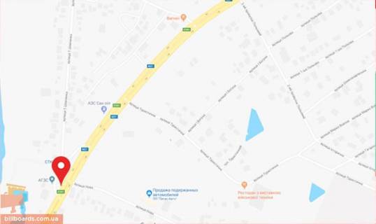 Billboard A in Vinnytsia Kiivs'ke sose / Sevcenko st. scheme