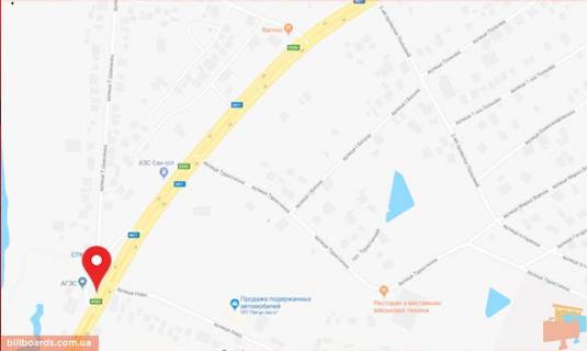 Billboard B in Vinnytsia Kiivs'ke sose / Sevcenko st. scheme