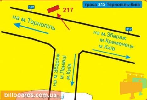 Billboard A in Zbarazh g. Zbaraz scheme