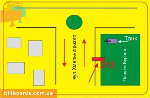Billboard A in Zbarazh B. Hmel'nickogo st., g. Zbaraz scheme