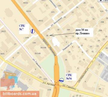 Billboard A in Zaporizhzhya av.Sobornij,22 -st.Postova, - mag."Signal" (prizmatron) scheme