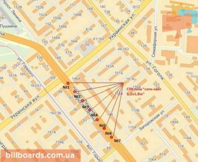 Citylight A in Zaporizhzhya Sobornij av. (kolis. Lenina av.) / Zaporiz'ka st., do GES scheme