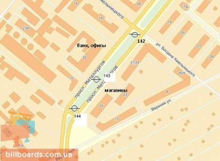 Prismatron, Prism A in Zaporizhzhya Metalurgiv av. / Hmel'nic'kogo st. / Sobornij av. (kolis. Lenina av.) - 68765 scheme