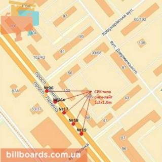 Citylight Р/П in Zaporizhzhya, 1.8x1.2  st. Prihods'ka - st. I.Franka scheme