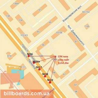 Citylight Р/П in Zaporizhzhya, 1.8x1.2  st. Prihods'ka - st. I.Franka scheme