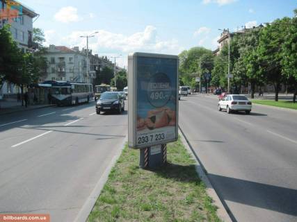 Citylight A in Zaporizhzhya Sobornij av. (kolis. Lenina av.) / Miru st. / Goncarenka st. (kolis. Panfilovciv st.), rozdil'nik, do GES Photo 1