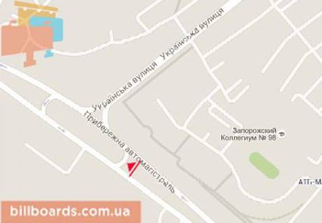 Billboard A in Zaporizhzhya, 3x6  Naberezna magistral' - Ukrains'ka st., 2 scheme