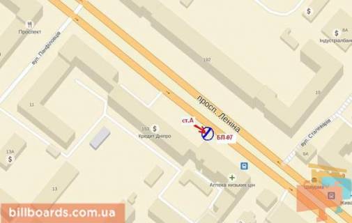 Backlight A in Zaporizhzhya Sobornij av. (kolis. Lenina av.) / Stalevariv st., zupinka scheme