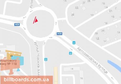 Billboard B in Zaporizhzhya, 3x6  Avtozavods'ka st. - Novokuznec'ka st. scheme