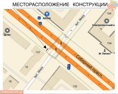 Cityscroll B in Zaporizhzhya Sobornij av. (kolis. Lenina av.) - Miru st. scheme