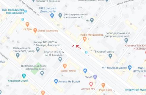 Backlight A in Dnipro (Dnipropetrovsk), 3.14х2.32  prosp. Dmitra Avornic'kogo - st. Sergia Efremova scheme