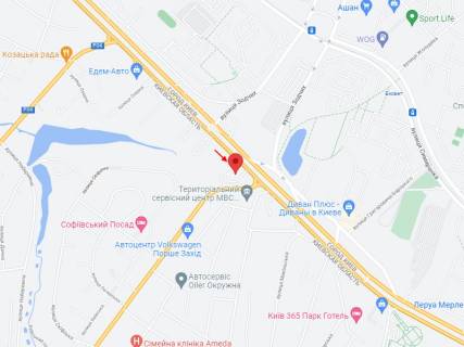 Video Billboard A in Kyiv Kiivs'ka st., 2, AZS "KLO", povorot na Visneve, prajs za translaciu rolika 10 sek, 1 vihid/2 hvilini, cilodobovo - 402534 scheme