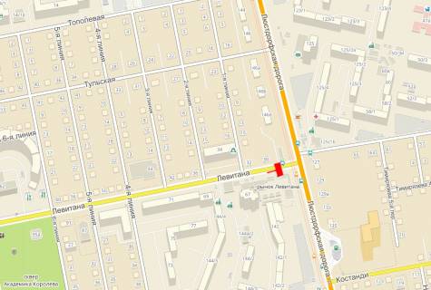 Billboard  in Odessa, 3x6  Levitana st., 67, z centru scheme