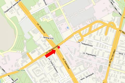 Billboard A in Kremenchuk, 3x6  Pugacova st. / Kiivs'ka st. scheme