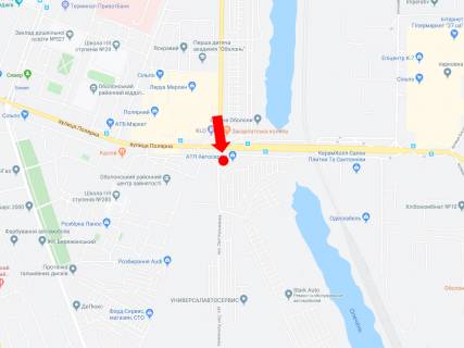 Billboard  in Kyiv, 3x6  Kul'zenkiv sim'i st. (kolis. Degtarenka st.) - st. Polarna, v storonu TRC "Karavan", st. Lugova scheme