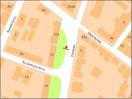 Billboard A in Poltava Sinna st., 32 scheme
