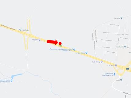 Billboard B in Kyiv, 3x6  Trasa Kiiv-Borispil', zupinka s. Proliski, v storonu aeroportu "Borispil'", gipermarketu "Fozzi" scheme