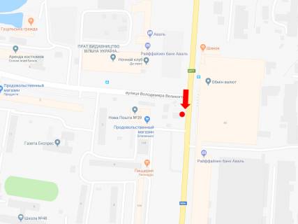 Citylight A in Lviv, 1.8x1.2  Strijs'ka st., 104 / st. Velikogo V., (zupinka "Avtobusnij zavod"), z centru scheme