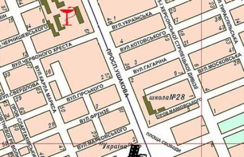 Billboard A in Kherson Usakova av., 32 scheme