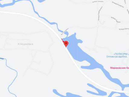 Billboard B in Petrikovka, 6х3  T-04-41, km 9+120 (pravoruc), Ruh do m. Kam'ans'ke, na Dnipro, bila s. Klesnivka scheme