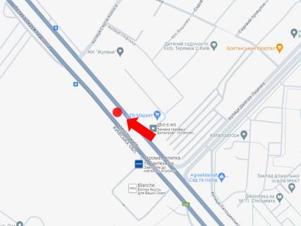 Billboard A in Kyiv, 3x6  Kil'ceva doroga, viizd z st. Sadova, rozdil'nik, vid pl. Odes'koi scheme