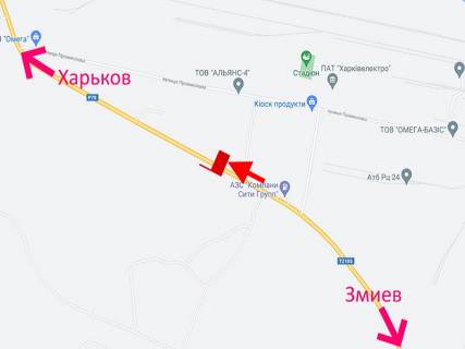 Billboard B in Vasishcheva, 3x6  Промислова вул., смт Васищеве, біля АЗС, (1), у бік м. Харків scheme