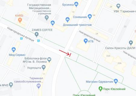 Billboard A in Zaporizhzhya, 6х3  Novgorods'ka st. - Vasila Sergienka st. scheme