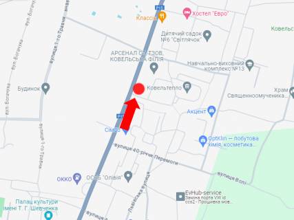 Billboard A in Kovel, 3x6  Volodimirs'ka st., 99, bila magazinu "Avos'ka" scheme