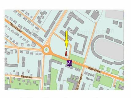 Billboard A in Rivne Kurcatova st. - Galic'kogo st. scheme