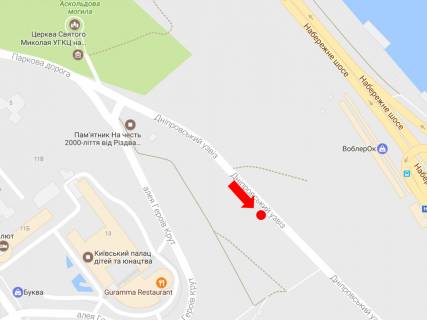 Citylight  in Kyiv, 1.8x1.2  Dniprovs'kij uzviz No3, v bik Nabereznogo sose scheme