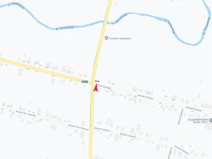 Billboard A in Ladizhin, 3x6  v'izd u misto, perehresta, zi storoni Trostanca scheme