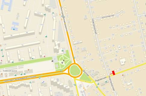 Billboard  in Odessa, 3x6  L'vivs'ka st. - Novgorods'ka st., v centr scheme