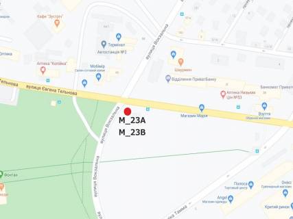 Billboard B in Kropyvnytskyi (Kirovograd) Tel'nova st. (kolis. Pravdi av.) - Vokzal'na st. (kolis. Zovtnevoi Revolucii st.), 84 scheme